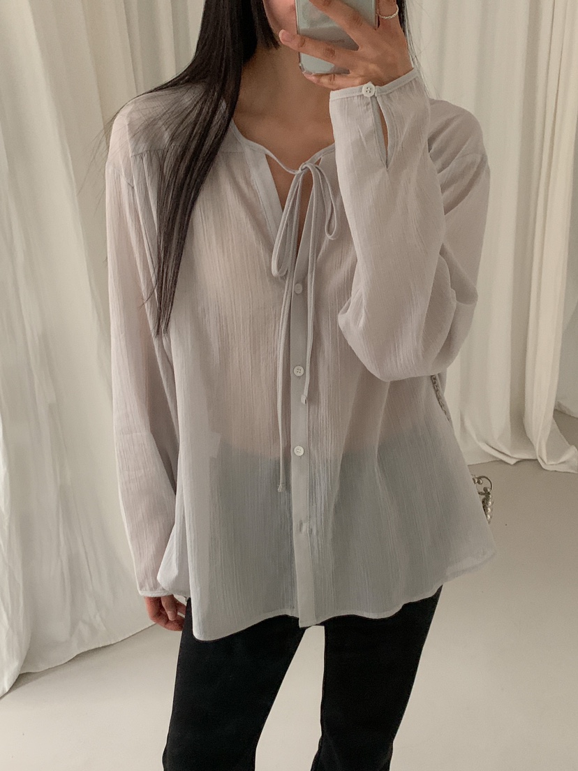 ROUGH東大門直郵女裝新款熱賣25春夏職業休閑人氣襯衫蕾絲衫ROUGH襯衫/蕾絲衫