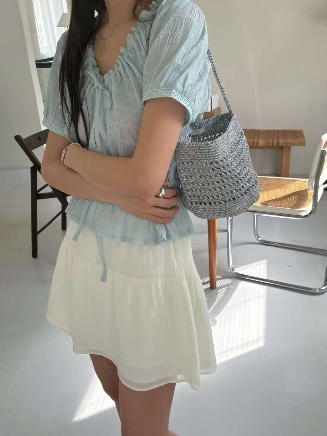 TOUST韓國直郵女士新款25春夏休閑真品熱賣人氣職業襯衫蕾絲衫TOUST襯衫/蕾絲衫