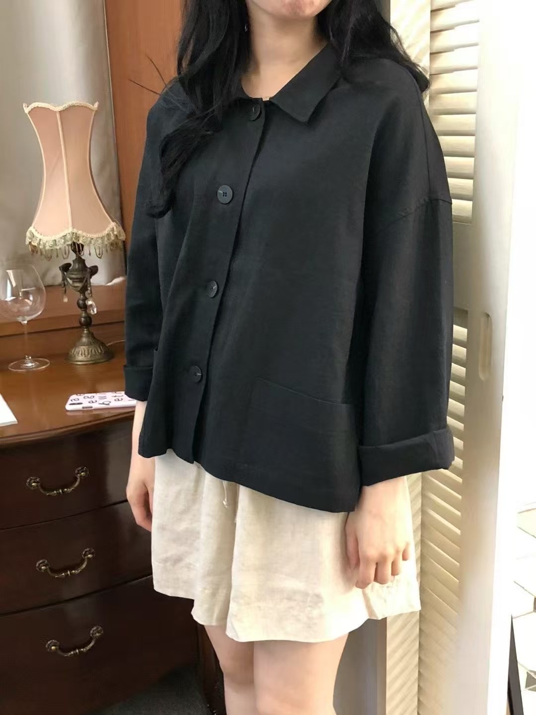 DECEMBER-디셈버-T東大門代購女士新品時尚25春夏夾克亞麻布DECEMBER夾克