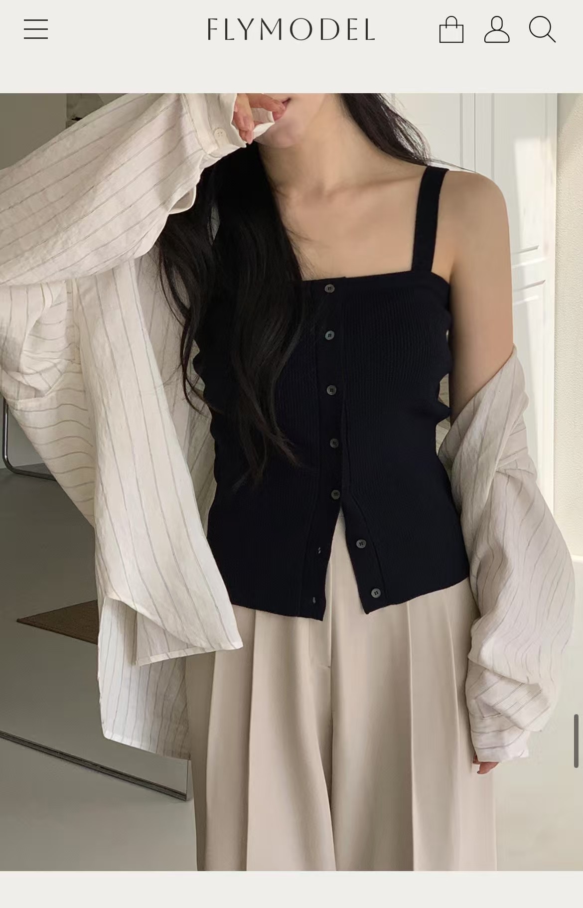 DE ONDO東大門實拍女裝新品25春夏職業時尚真品吊帶背心紐扣DE ONDO吊帶/背心