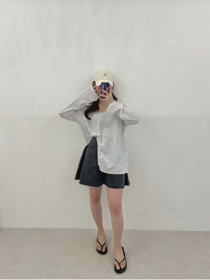 T-HOUSE-티하우스-T東大門代購女士新品25春夏推薦長袖T恤T-HOUSE-티하우스-T長袖T恤