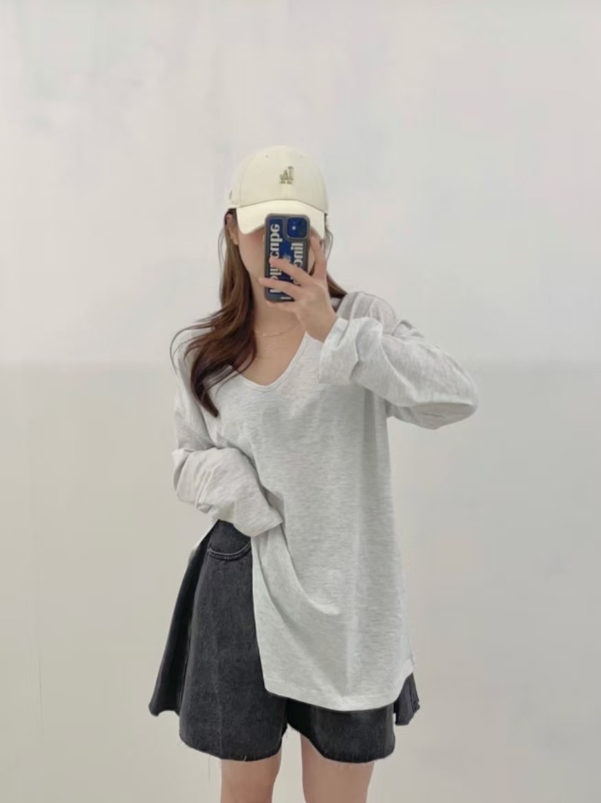 T-HOUSE-티하우스-T東大門代購女士新品25春夏推薦長袖T恤T-HOUSE-티하우스-T長袖T恤