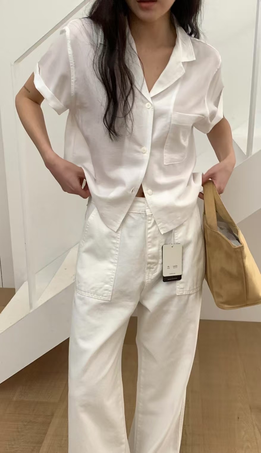 DE ONDO東大門實拍女裝新款熱賣真品職業25春夏襯衫蕾絲衫V領DE ONDO襯衫/蕾絲衫