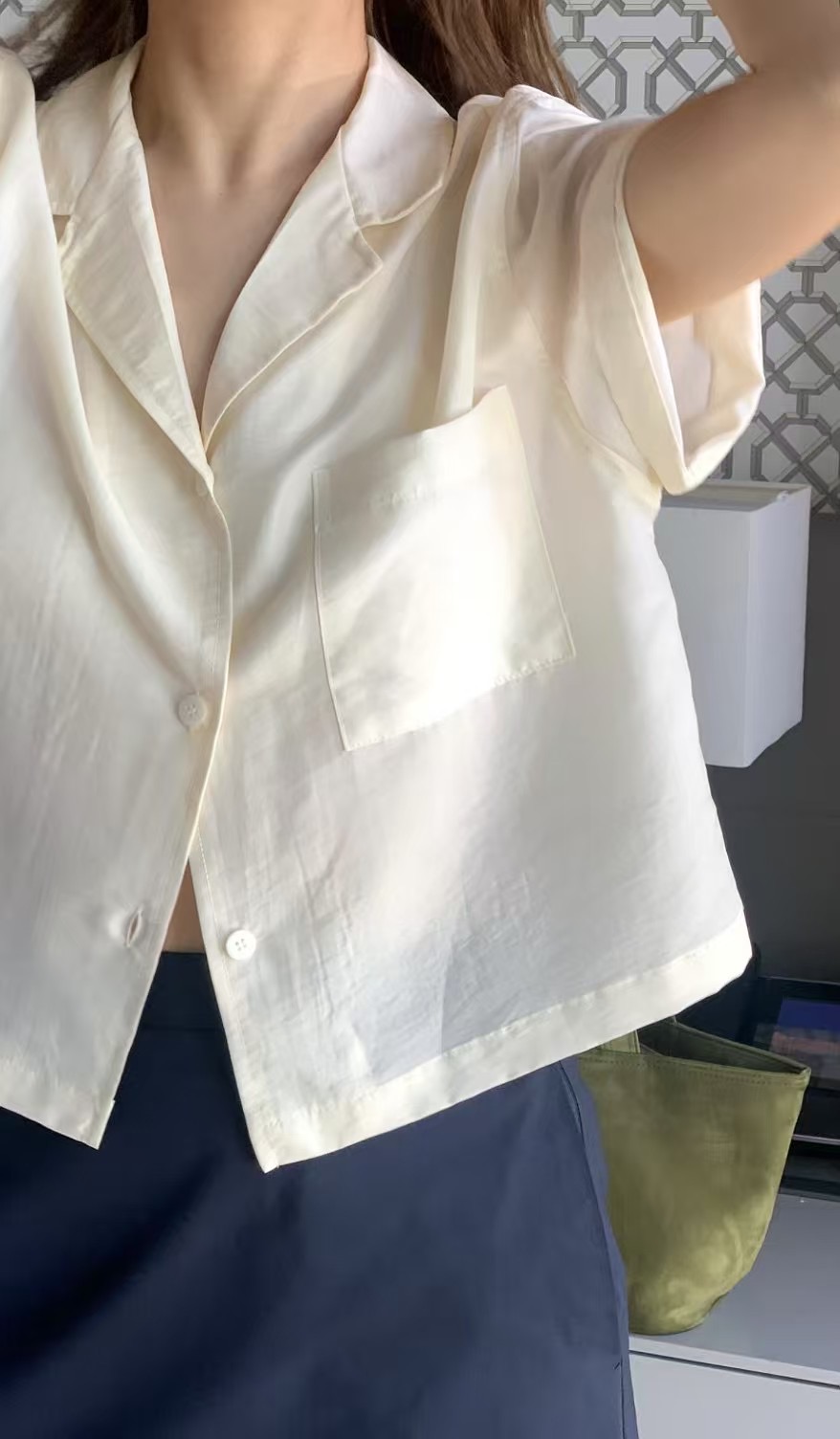 DE ONDO東大門實拍女裝新款熱賣真品職業25春夏襯衫蕾絲衫V領DE ONDO襯衫/蕾絲衫