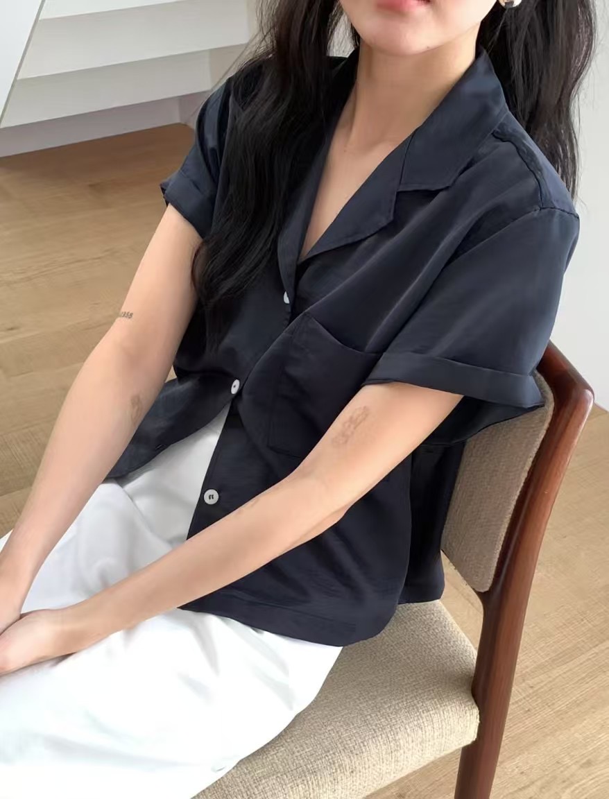 DE ONDO東大門實拍女裝新款熱賣真品職業25春夏襯衫蕾絲衫V領DE ONDO襯衫/蕾絲衫圖色3
