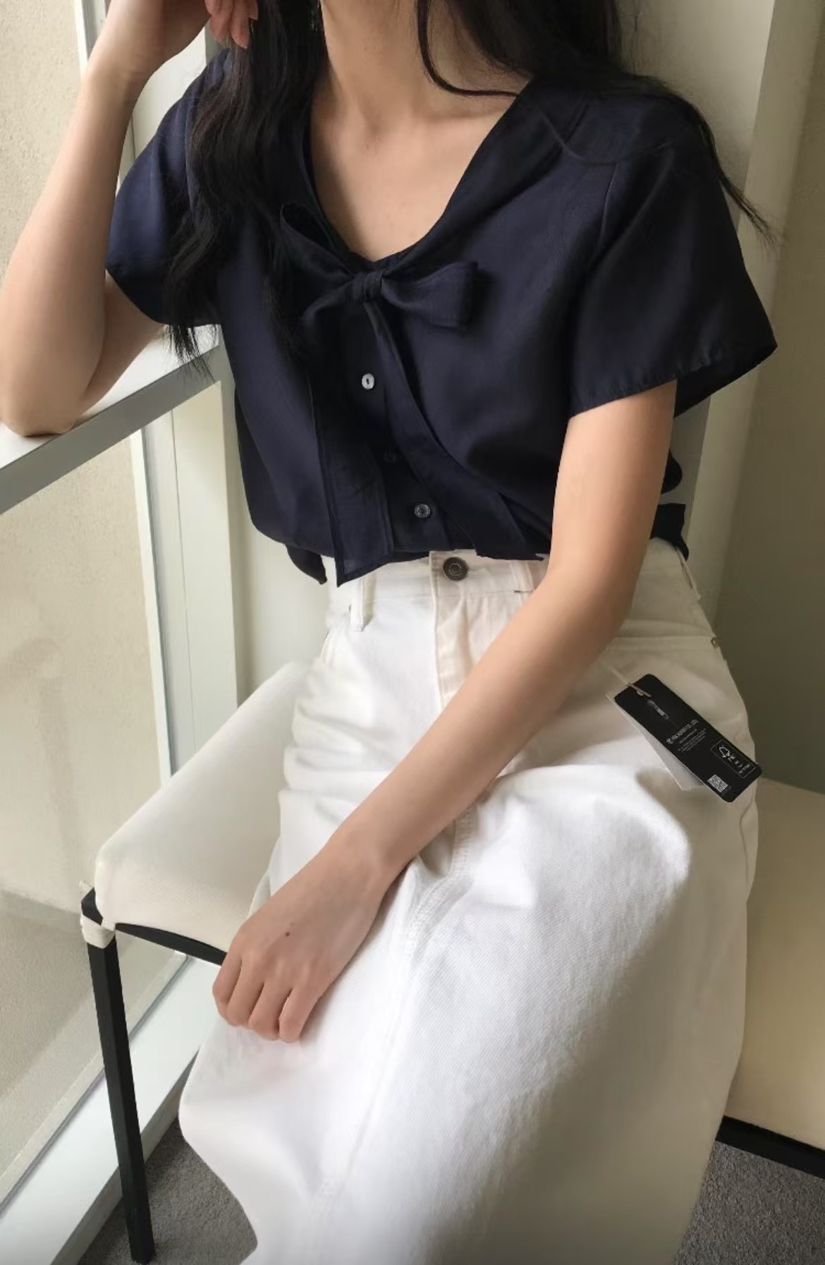 DE ONDO韓國直郵女士新款真品休閑時尚25春夏職業襯衫蕾絲衫DE ONDO襯衫/蕾絲衫