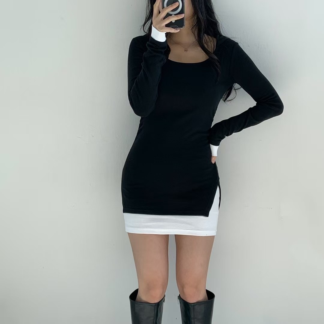 A BEL韓國直郵女士新品真品25春夏休閑推薦連衣裙連帽連衣裙A BEL連衣裙