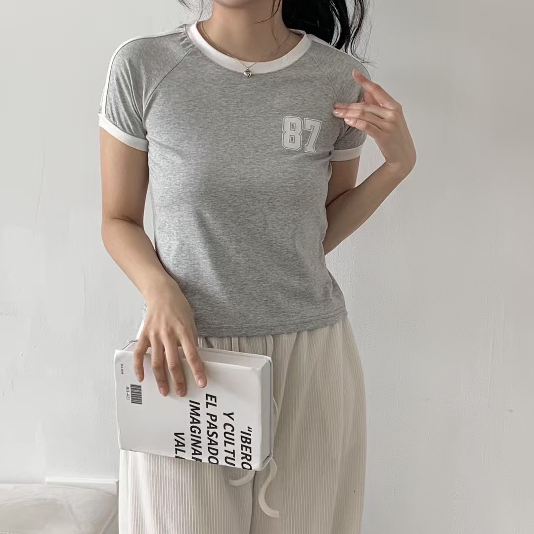 A BEL東大門實拍女裝新品25春夏職業時尚休閑真品人氣熱賣T恤A BELT恤圖色2