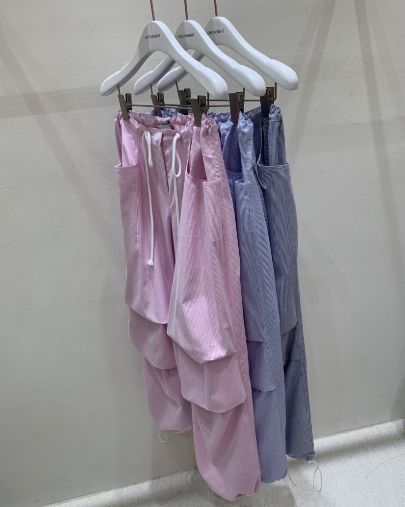 LOVE MOMENT東大門實拍女士新品人氣熱賣休閑褲工裝褲條紋LOVE MOMENT休閑褲
