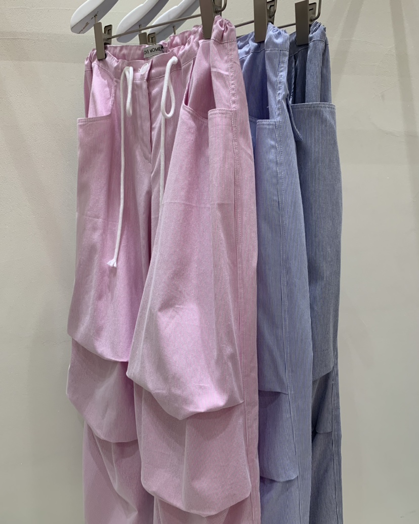 LOVE MOMENT東大門實拍女士新品人氣熱賣休閑褲工裝褲條紋LOVE MOMENT休閑褲