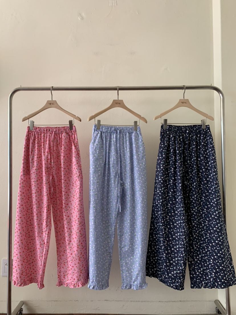 MENG直郵韓國代購㊣女裝新款熱賣25春夏休閑推薦休閑褲荷葉邊MENG休閑褲
