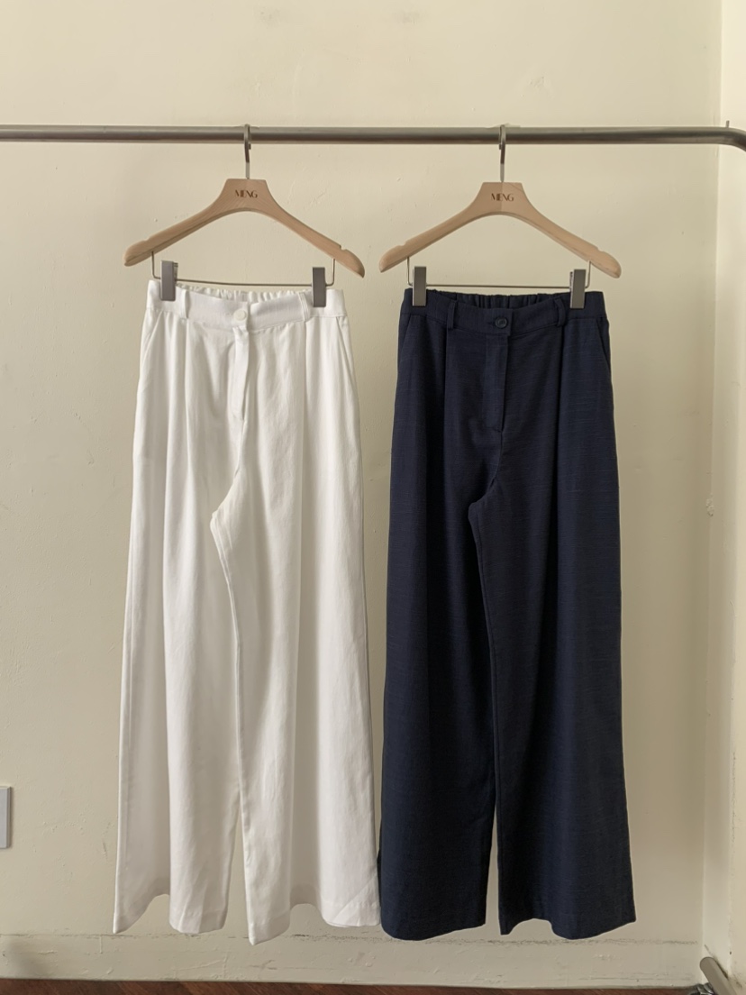 MENG韓國㊣直郵東大門代購女裝新款熱賣時尚人氣休閑褲亞麻MENG休閑褲