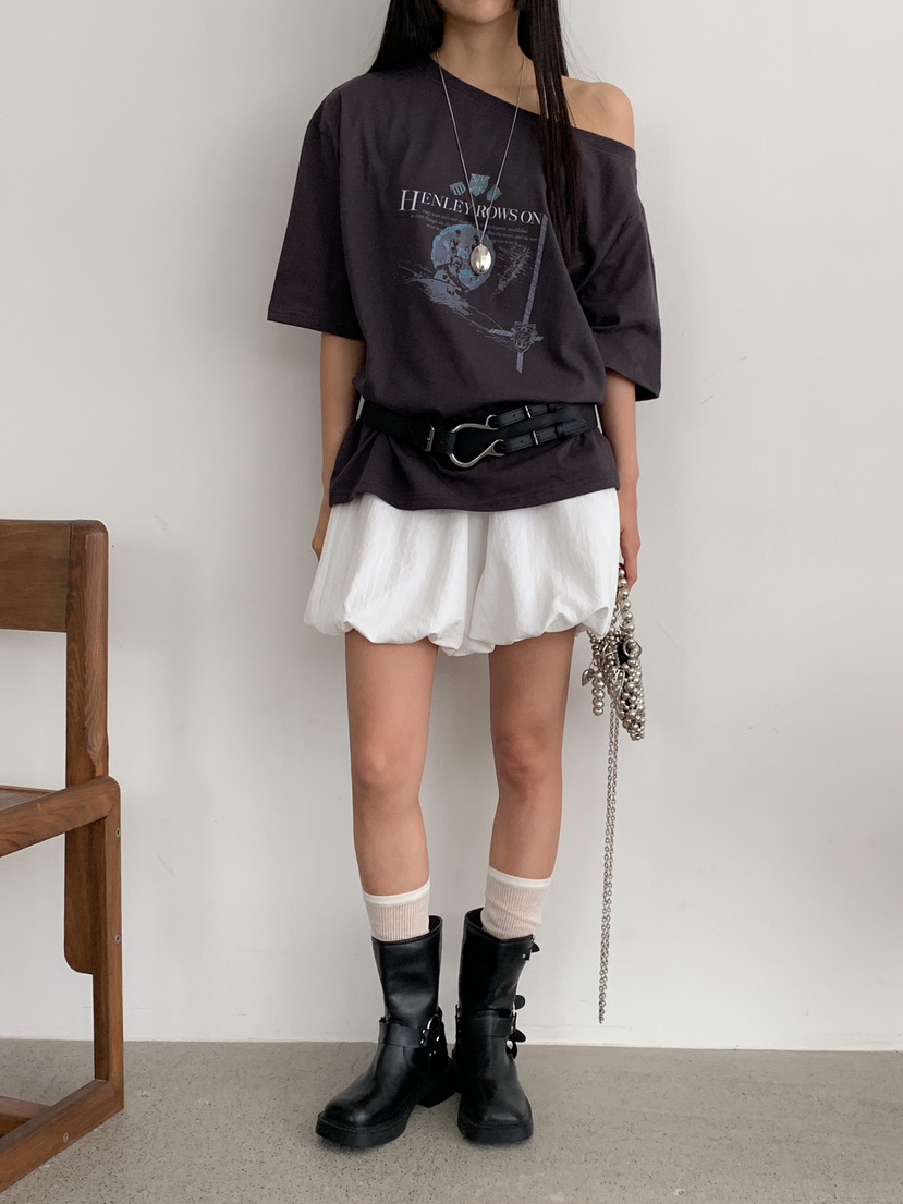 ROUGH韓國㊣直郵東大門代購女裝新品推薦25春夏休閑人氣短裙ROUGH短裙