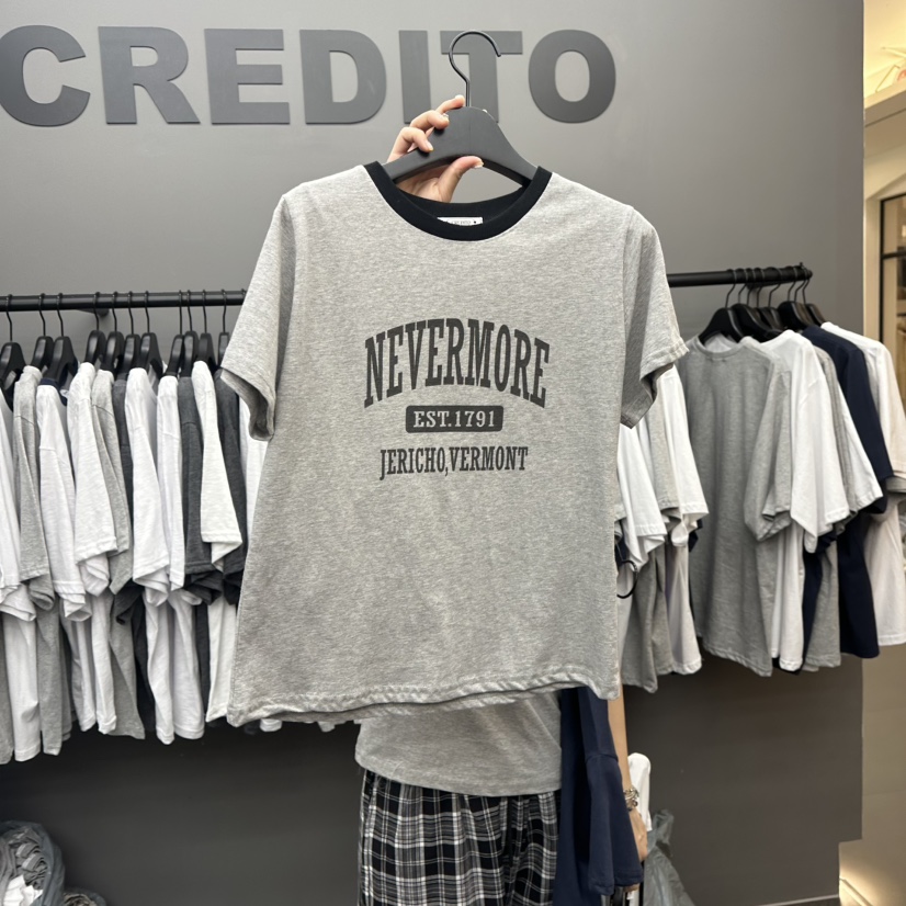CREDITO韓國㊣直郵東大門代購女裝新品熱賣人氣休閑25春夏T恤CREDITOT恤圖色2