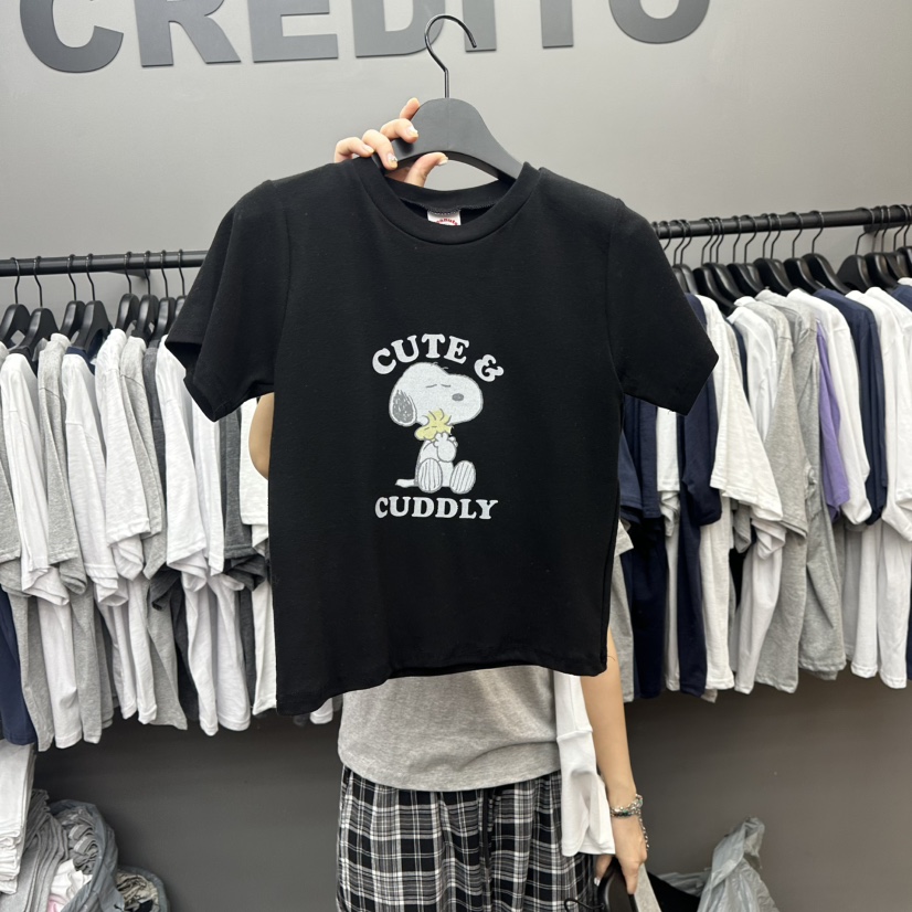 CREDITO韓國直郵㊣女裝新品人氣時尚推薦休閑25春夏熱賣T恤CREDITOT恤圖色2