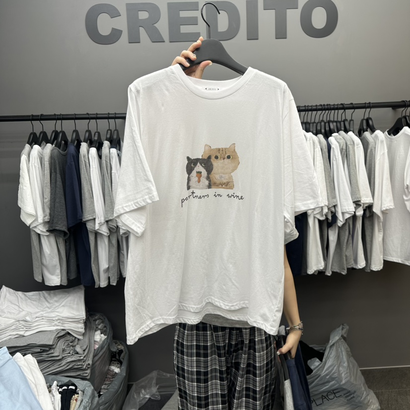 CREDITO直郵韓國代購㊣女裝新款休閑熱賣時尚人氣25春夏T恤CREDITOT恤