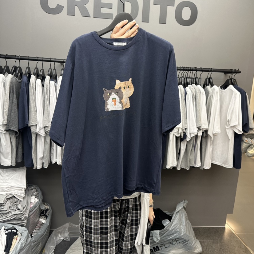 CREDITO直郵韓國代購㊣女裝新款休閑熱賣時尚人氣25春夏T恤CREDITOT恤圖色3