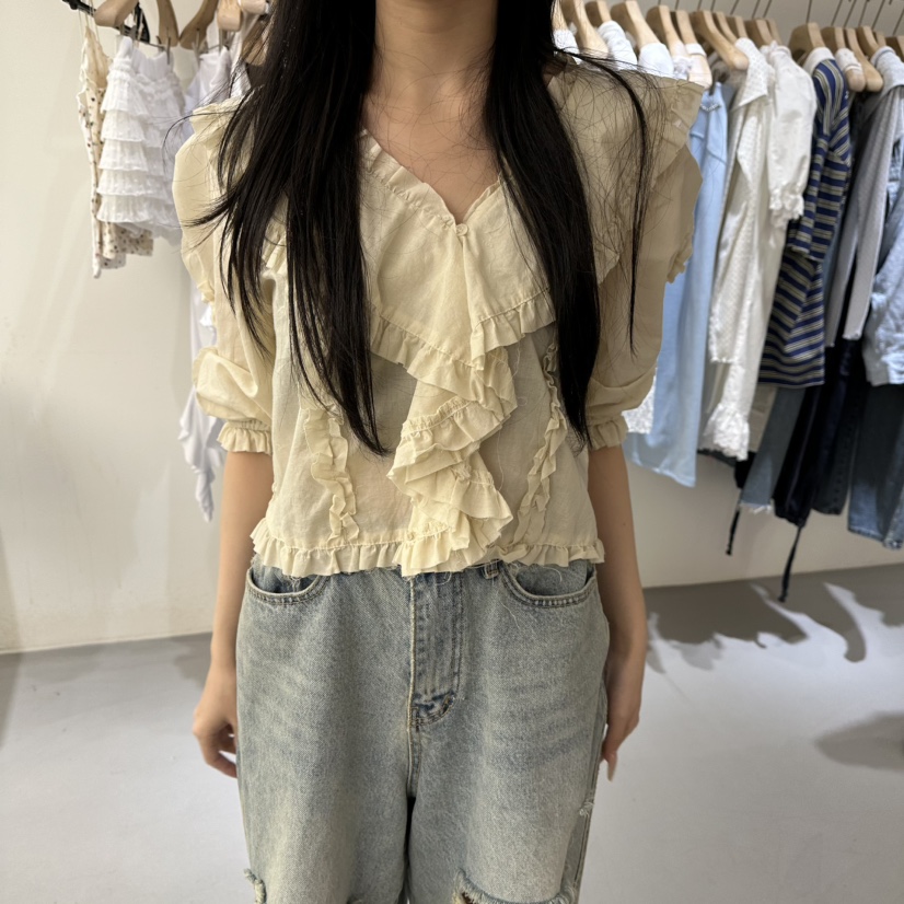VAULT韓國直郵㊣女裝新品25春夏時尚休閑人氣熱賣襯衫蕾絲衫VAULT襯衫/蕾絲衫圖色3