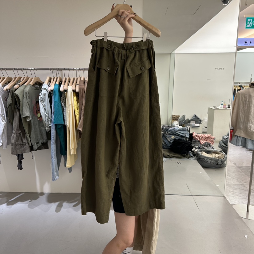 VAULT韓國直郵女裝新品25春夏休閑真品推薦時尚職業休閑褲亞麻VAULT休閑褲