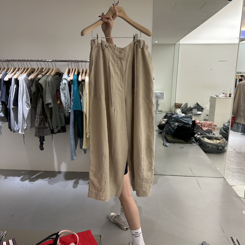 VAULT韓國直郵女裝新品25春夏休閑真品推薦時尚職業休閑褲亞麻VAULT休閑褲圖色2