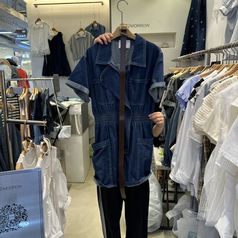 2MORROW東大門實拍女士新品人氣時尚25春夏真品連體褲含腰帶2MORROW連體褲圖色2