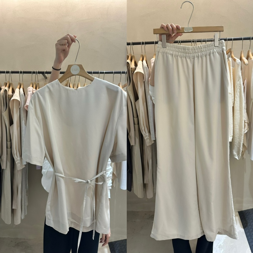 ERIA東大門實拍女裝新品職業人氣時尚推薦熱賣套裝天絲套裝ERIA/HUE套裝