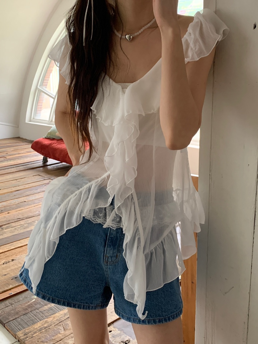 MORE THAN-P東大門實拍女裝新品休閑熱賣人氣時尚襯衫蕾絲衫MORE THAN襯衫/蕾絲衫