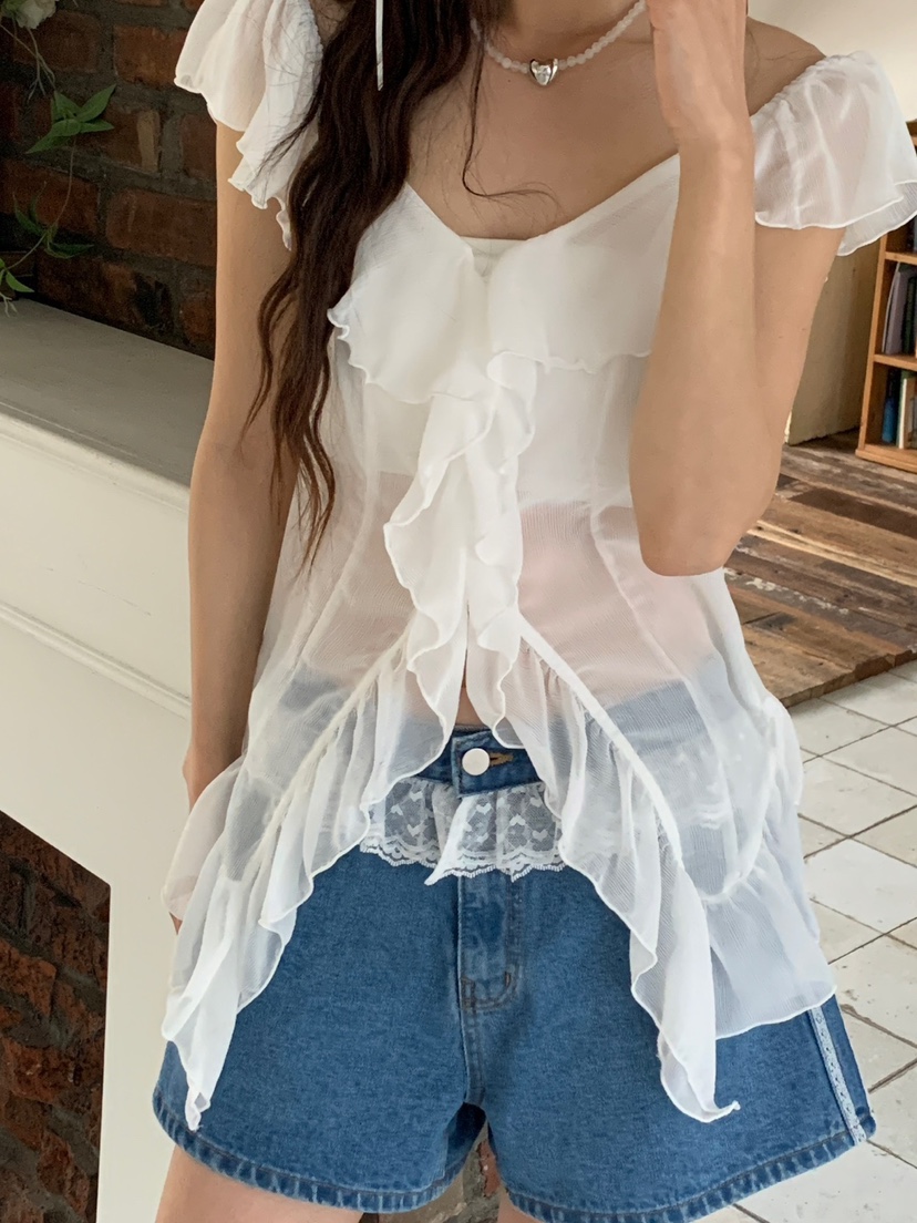 MORE THAN-P東大門實拍女裝新品休閑熱賣人氣時尚襯衫蕾絲衫MORE THAN襯衫/蕾絲衫