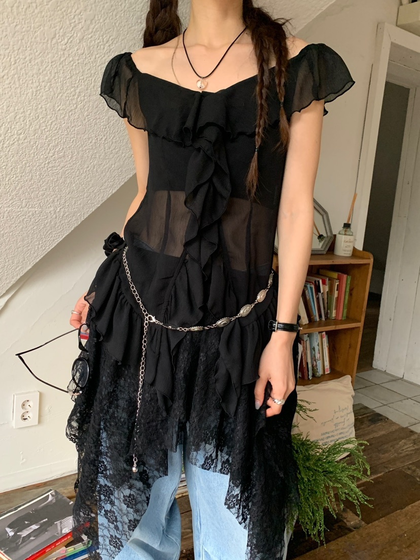 MORE THAN-P東大門實拍女裝新品休閑熱賣人氣時尚襯衫蕾絲衫MORE THAN襯衫/蕾絲衫