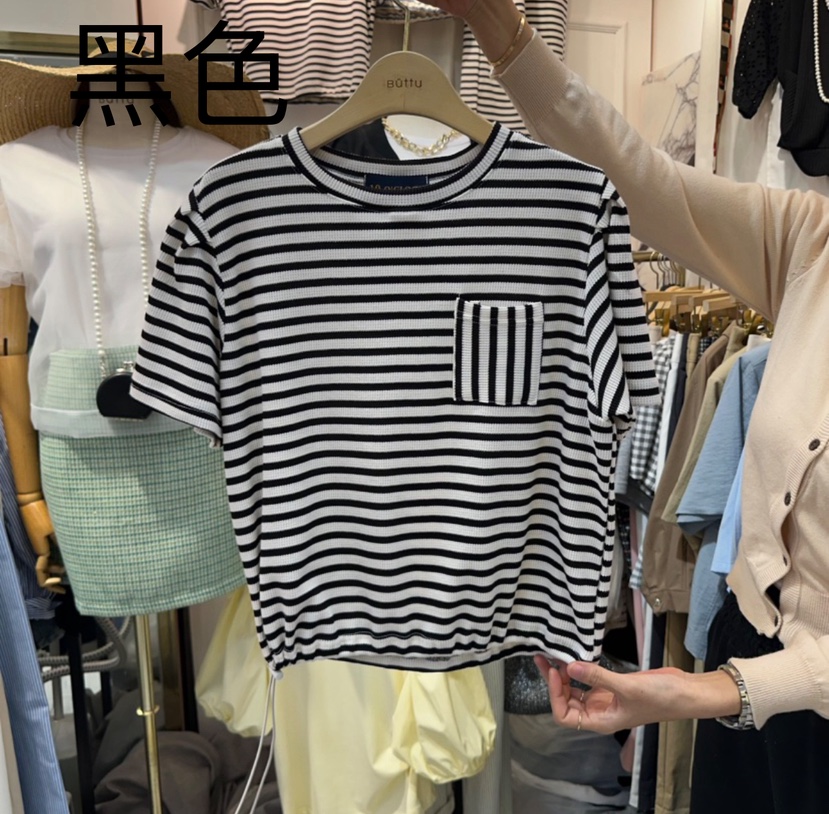 BUTTU東大門實拍女裝新款休閑時尚25春夏職業熱賣真品推薦T恤10 O CLOCK/ButtuT恤圖色2