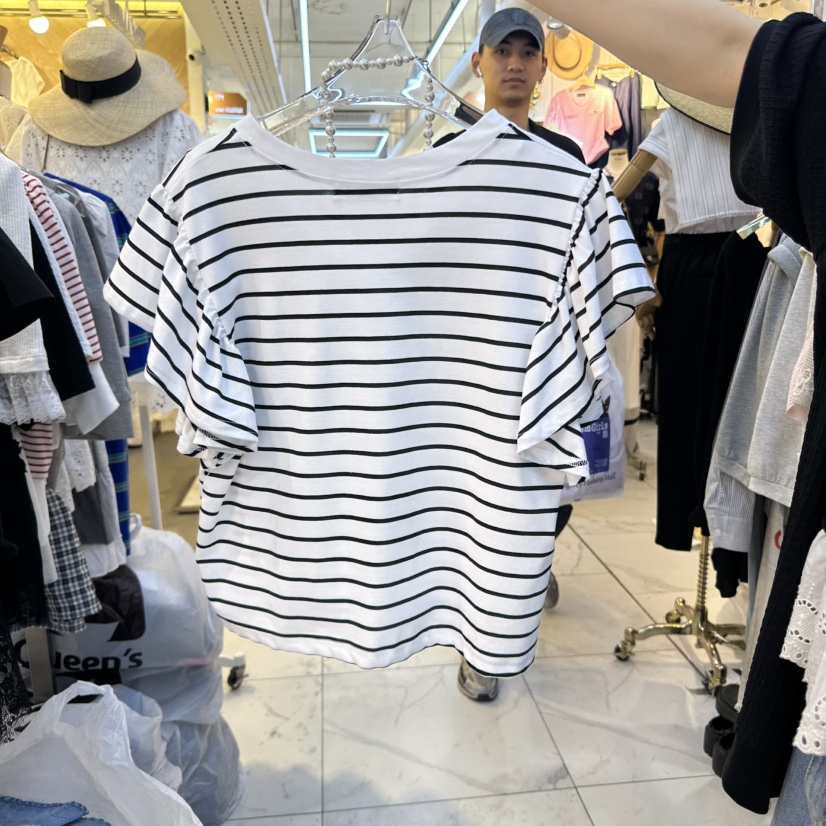 BLUE BANANA韓國代購女士新品真品時尚職業25春夏T恤口袋海軍BLUE BANANAT恤