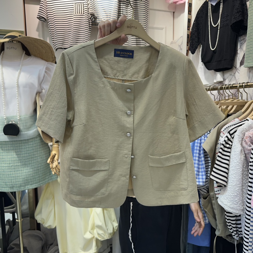 BUTTU東大門實拍女裝新款職業熱賣25春夏時尚休閑推薦真品夾克10 O CLOCK/Buttu夾克