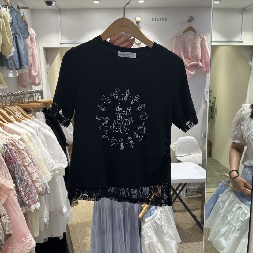 空東大門實拍女士新款熱賣時尚人氣真品休閑職業推薦25春夏T恤BELITAT恤圖色2