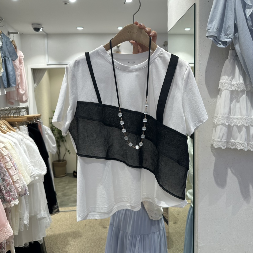 空韓國直郵女裝新品時尚真品熱賣25春夏推薦休閑人氣職業T恤BELITAT恤圖色2