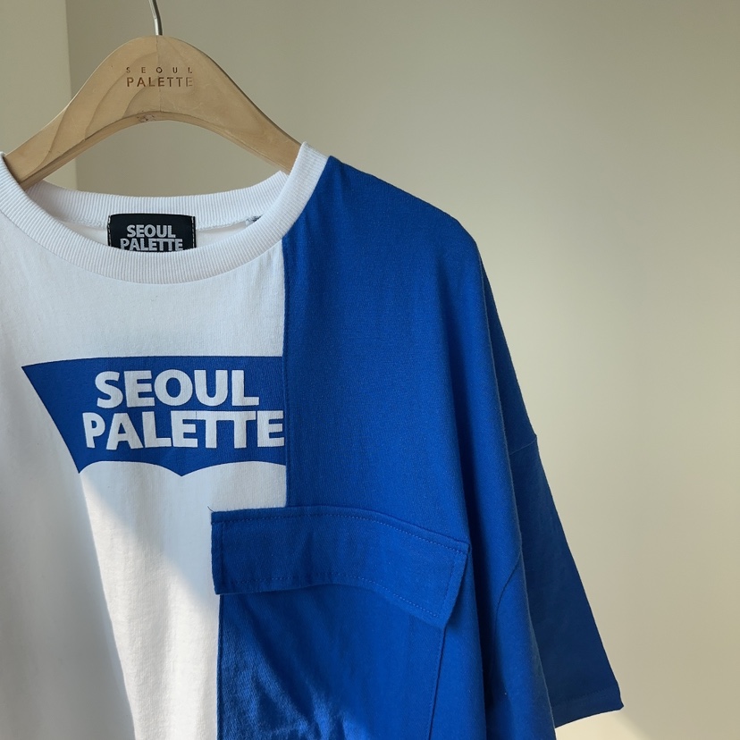 PALETTE-Q直郵韓國代購㊣女裝新款熱賣時尚休閑25春夏T恤口袋PALETTET恤
