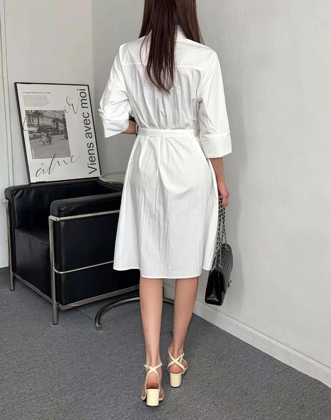 MINK DESIGN韓國㊣直郵東大門代購女裝新品休閑連衣裙含腰帶MINK DESIGN連衣裙
