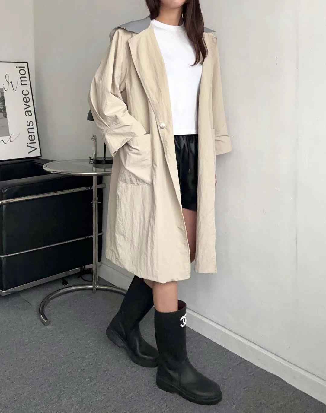 MINK DESIGN韓國直郵㊣女裝新品人氣休閑推薦25春夏長款風衣MINK DESIGN長款風衣