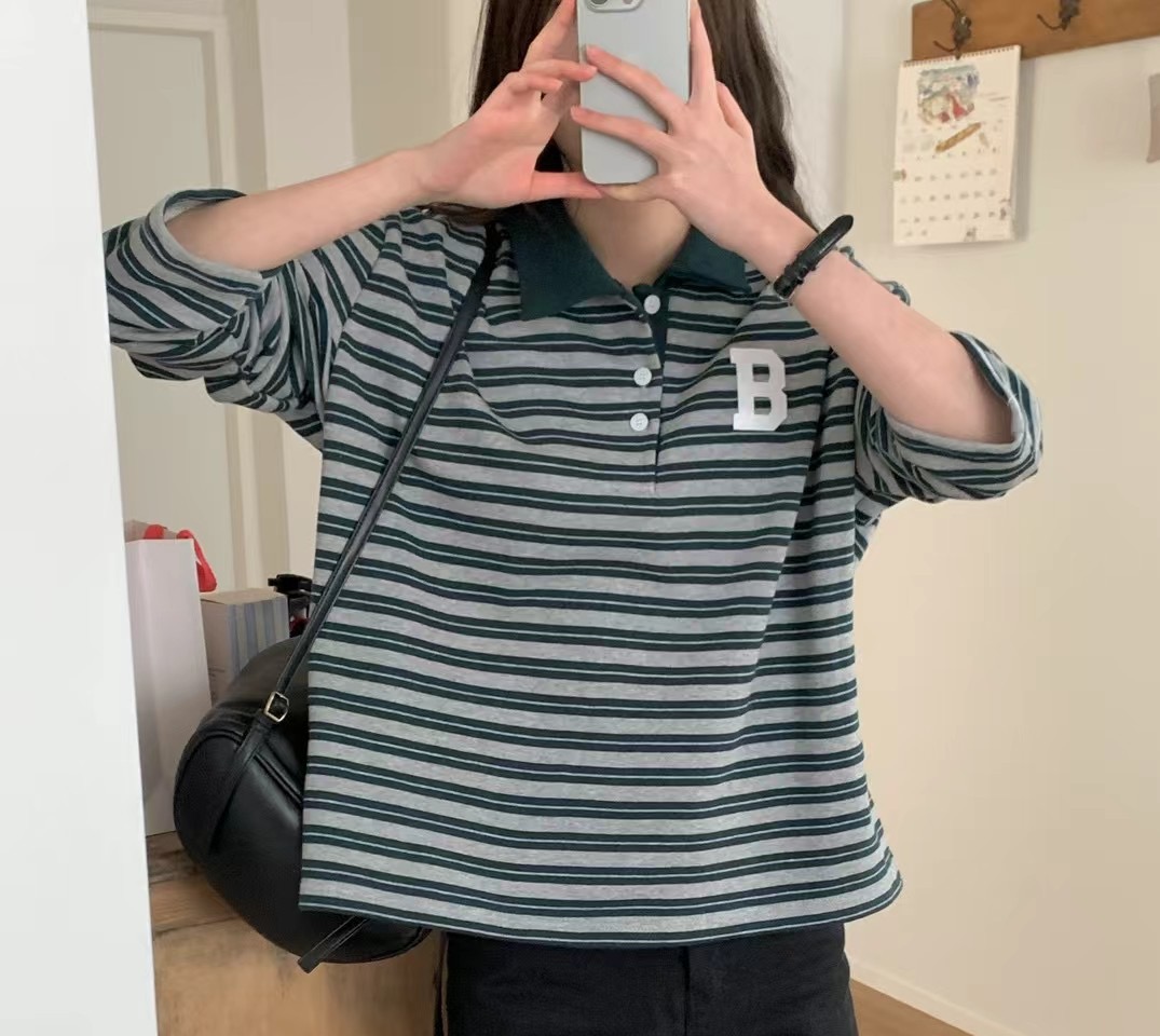 OBE韓國㊣直郵東大門代購女裝新品時尚推薦熱賣人氣長袖T恤OBE長袖T恤圖色3