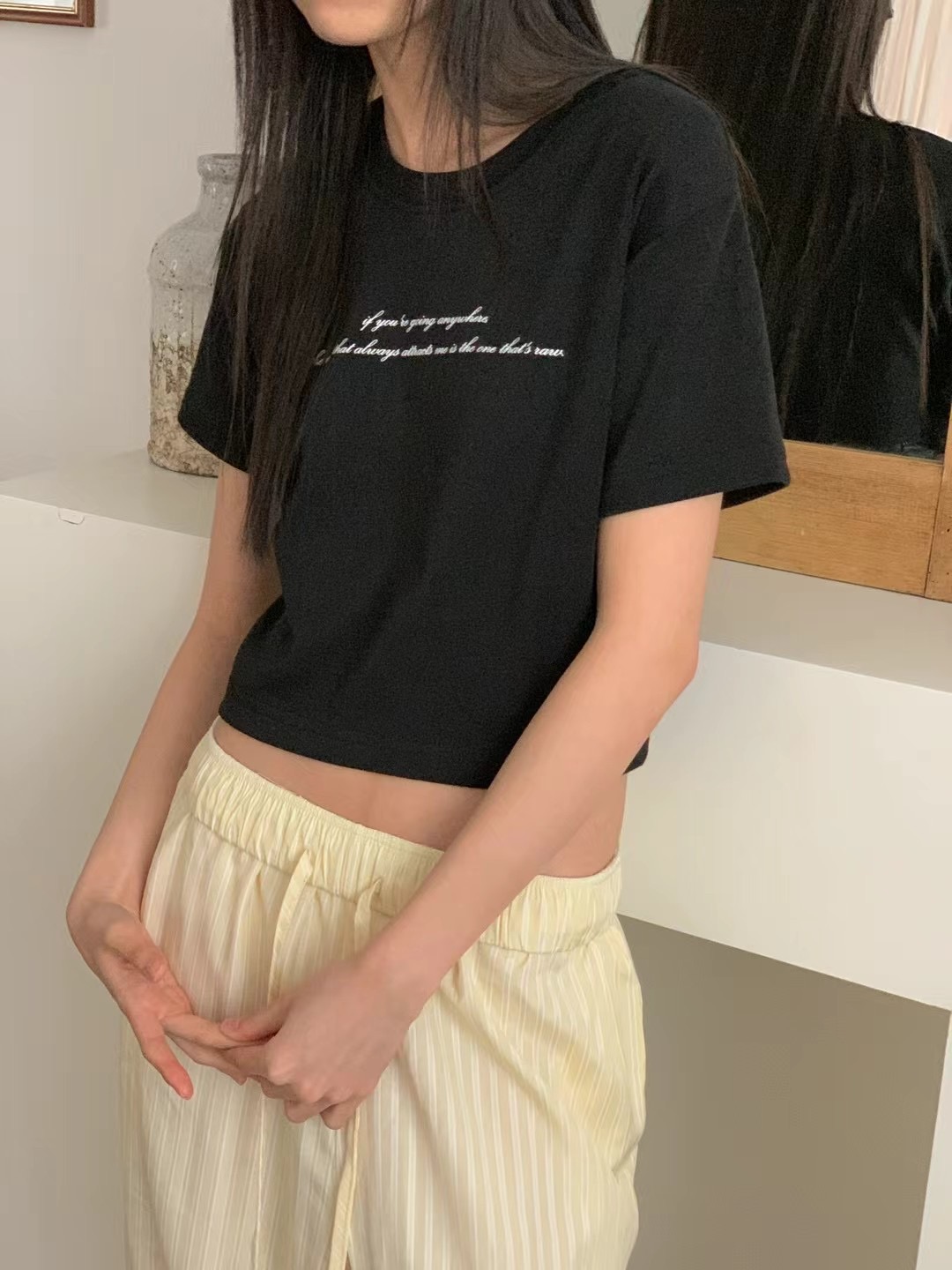 OBE韓國直郵㊣女裝新品熱賣休閑推薦人氣時尚25春夏T恤OBET恤