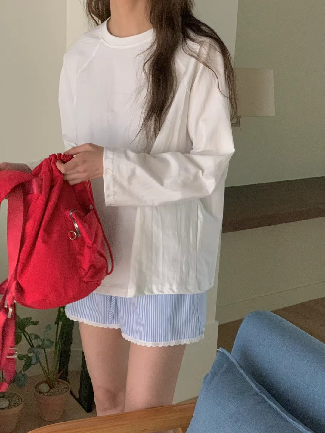 OBE韓國直郵㊣女裝新款人氣推薦25春夏熱賣休閑時尚長袖T恤OBE長袖T恤