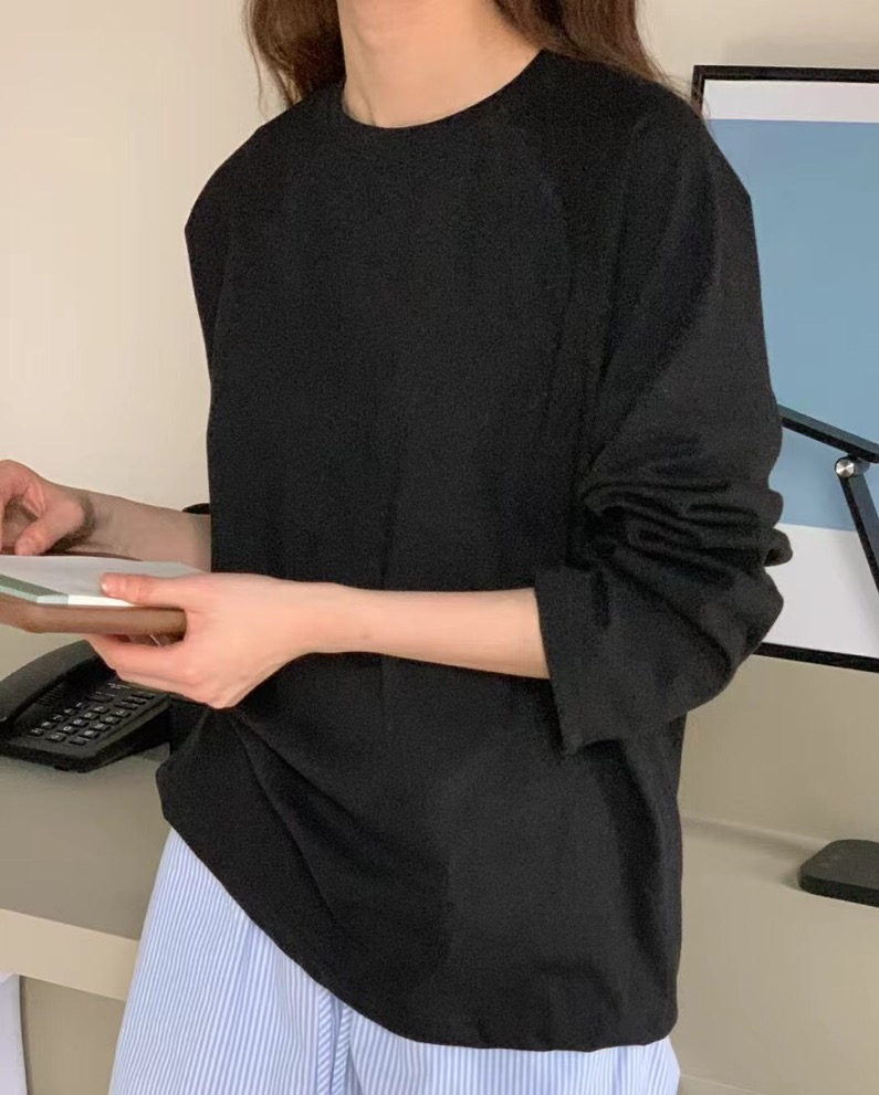 OBE韓國直郵㊣女裝新款人氣推薦25春夏熱賣休閑時尚長袖T恤OBE長袖T恤
