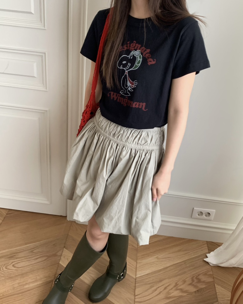 PEBBLE韓國直郵㊣東大門實拍女裝新款推薦25春夏熱賣時尚T恤PEBBLE/LAYERT恤
