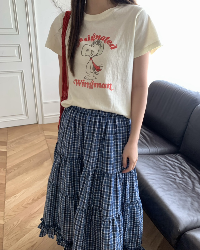 PEBBLE韓國直郵㊣東大門實拍女裝新款推薦25春夏熱賣時尚T恤PEBBLE/LAYERT恤