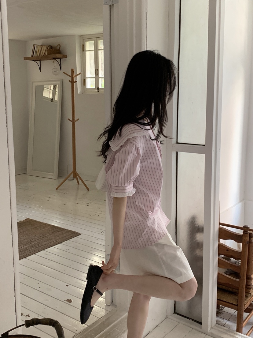 BOUND.A韓國㊣直郵東大門代購女裝新款25春夏襯衫蕾絲衫泡泡袖BOUND.A襯衫/蕾絲衫
