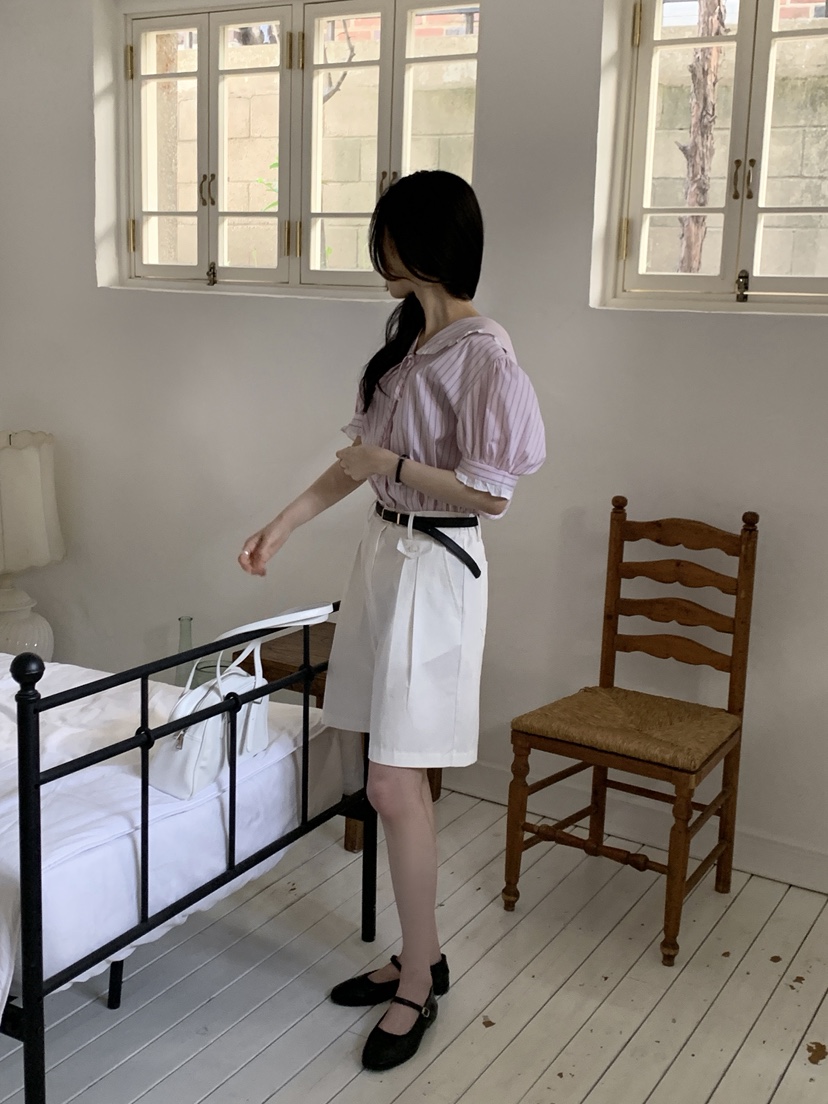 BOUND.A韓國㊣直郵東大門代購女裝新款25春夏襯衫蕾絲衫泡泡袖BOUND.A襯衫/蕾絲衫