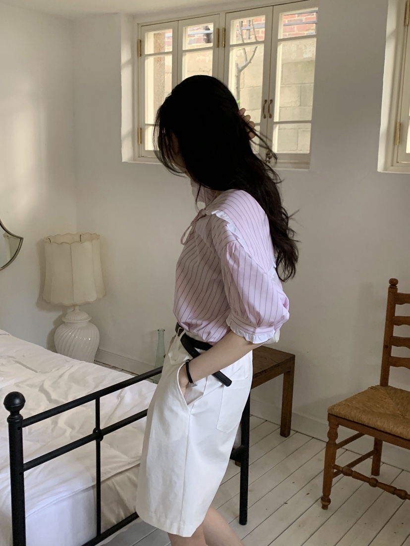 BOUND.A韓國㊣直郵東大門代購女裝新款25春夏襯衫蕾絲衫泡泡袖BOUND.A襯衫/蕾絲衫
