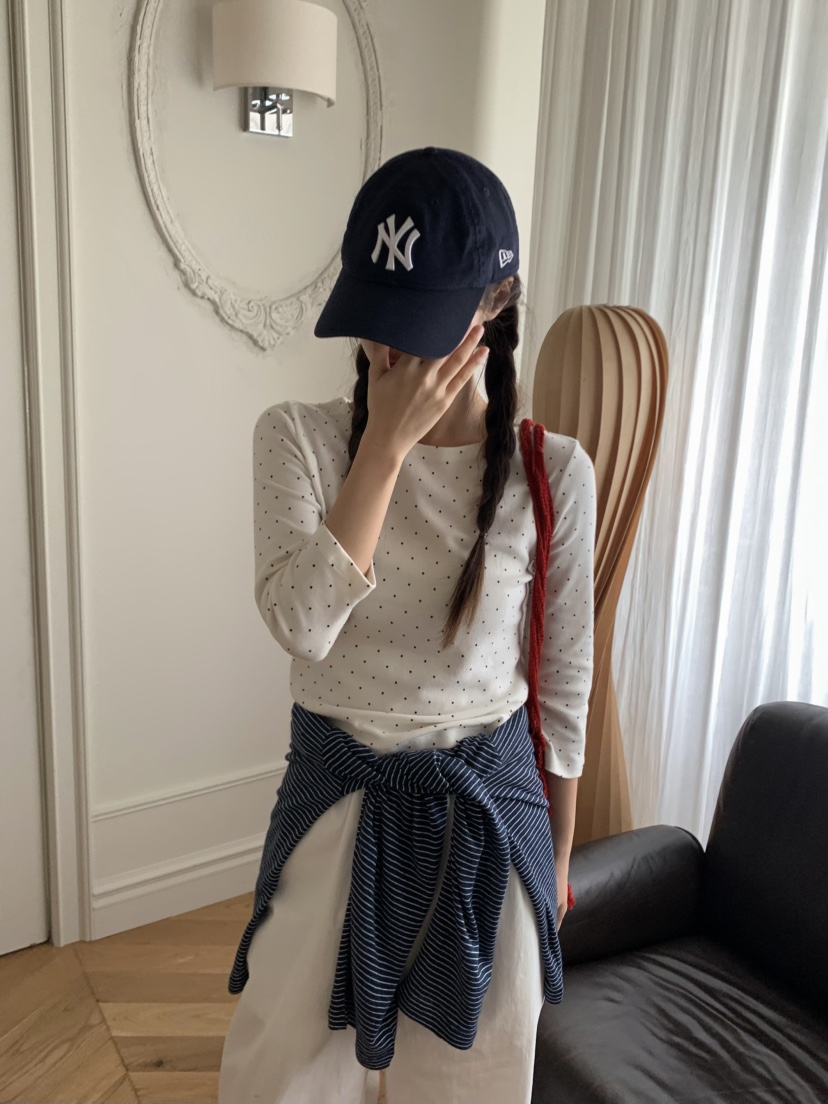 PEBBLE韓國直郵㊣女裝新品休閑時尚熱賣人氣推薦25春夏長袖T恤PEBBLE/LAYER長袖T恤