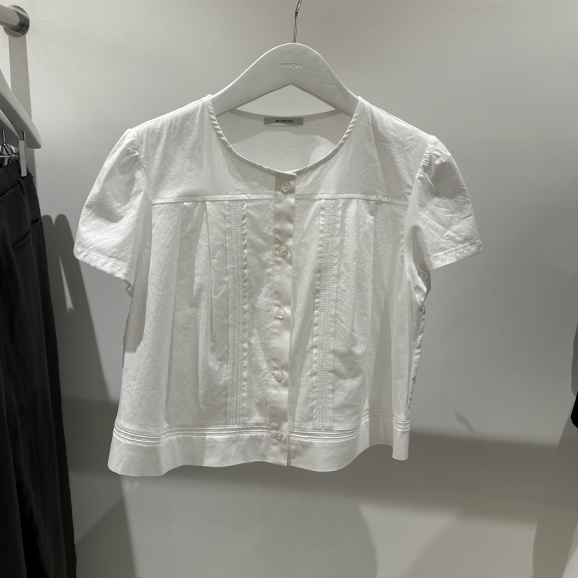HELVETICA直郵韓國代購㊣女裝新品熱賣25春夏襯衫蕾絲衫蕾絲HELVETICA襯衫/蕾絲衫