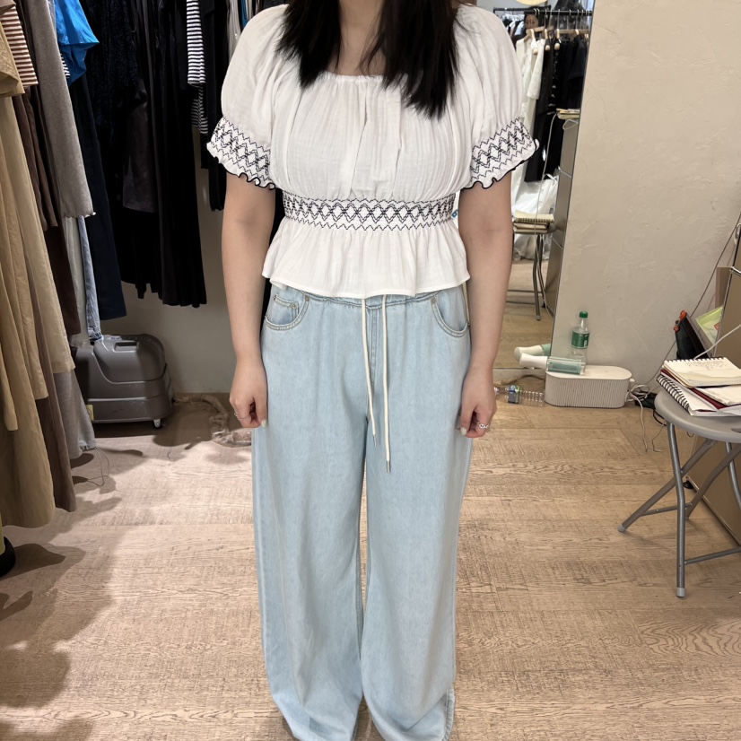 W AND J直郵韓國代購㊣女裝新品休閑推薦熱賣25春夏襯衫蕾絲衫W AND J襯衫/蕾絲衫圖色1