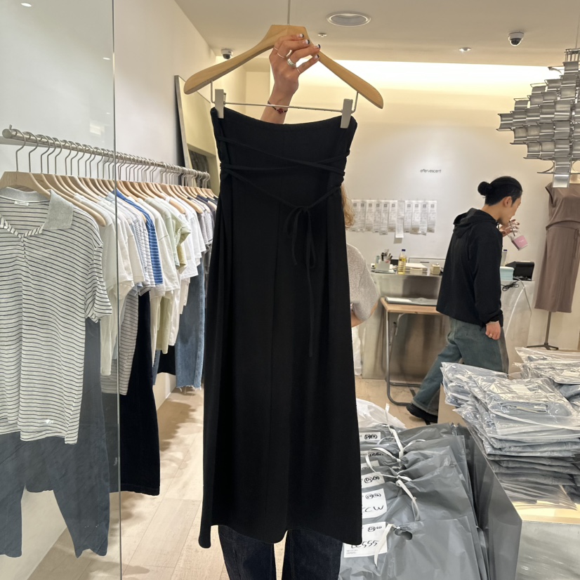 EFFERVESCENT韓國㊣直郵東大門代購女裝新品休閑長裙含腰繩evc/effervescent長裙圖色2